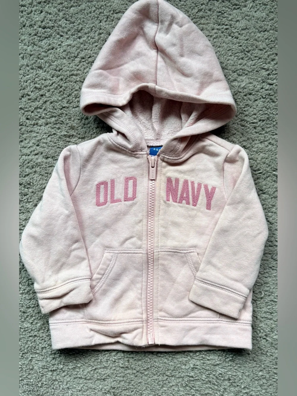 Old Navy Pastel Pink Zip-Up Hooded Sweatshirt